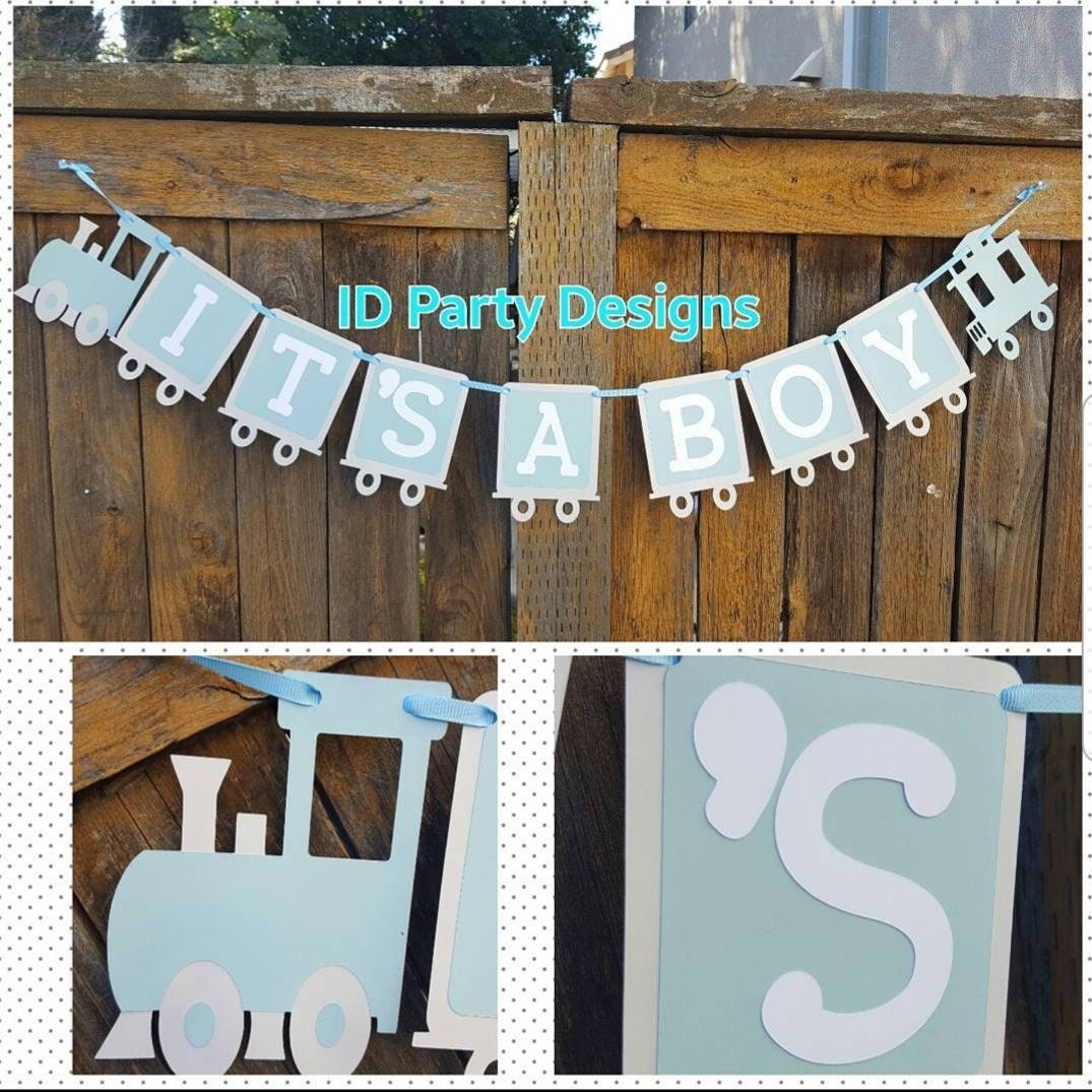 TRAIN BANNER BIRTHDAY Baby Shower Pop Up Train Centerpiece Balloon Holder Train Birthday Train Party Chuga Chuga Two Two Things That Go