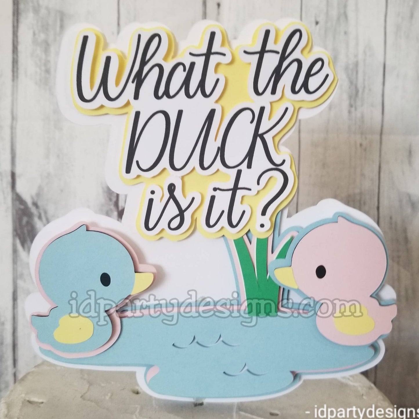 WHAT the DUCK Is It GENDER Reveal Waddle It Be Cake Topper