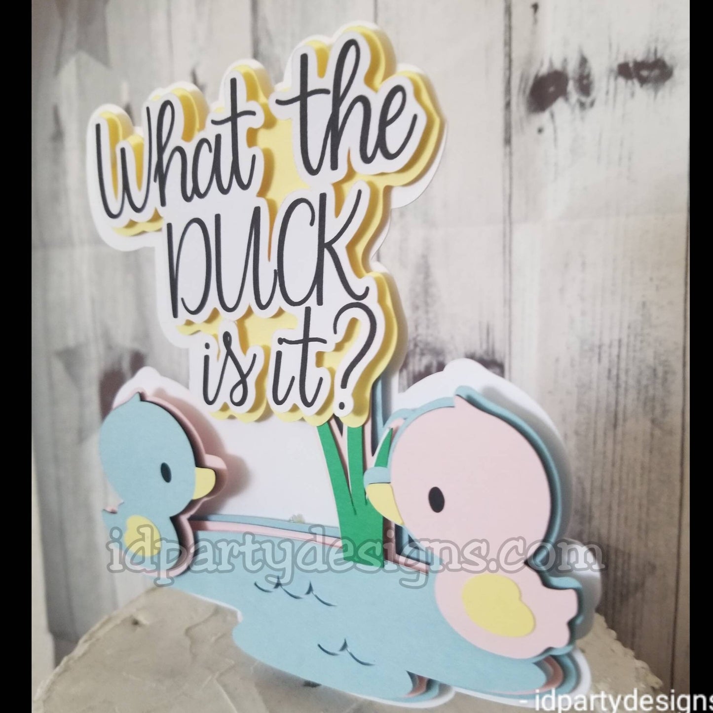 WHAT the DUCK Is It GENDER Reveal Waddle It Be Cake Topper