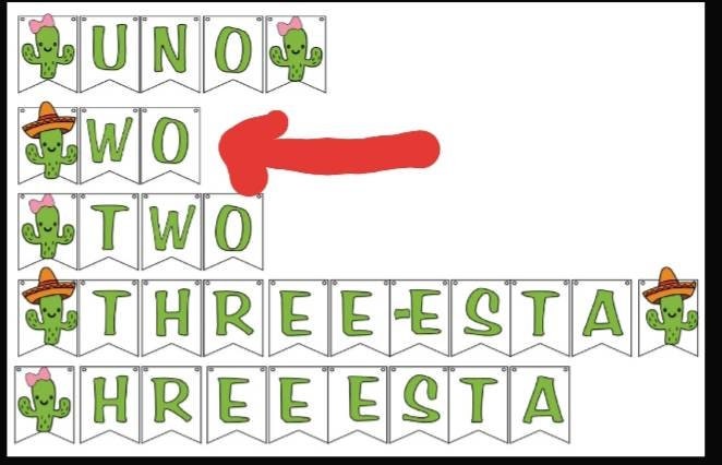 UNO CACTUS FIESTA Two Three-esta Mexican Latin