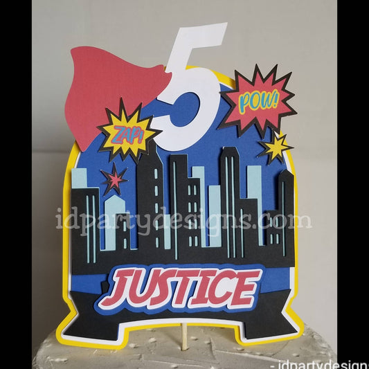 SUPER HERO CAKE Topper Superhero Cake Topper Avengers Spiderman Hulk City