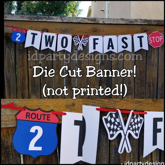 TWO FAST BANNER Car Birthday Speed Limit 2 2nd Birthday Wheels Birthday Wheels Cake