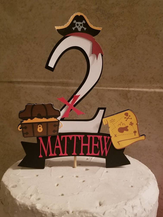 PIRATE SHIP TREASURE Hunt Cake Topper Carribean