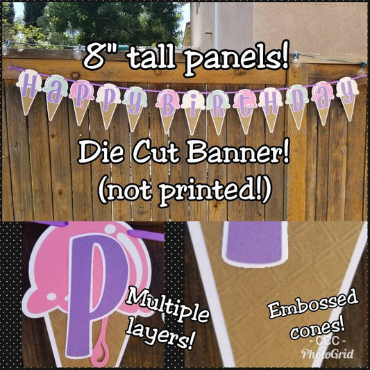 ICE CREAM BANNER Ice Cream Party Sweet Shop Sweet Shoppe Ice Cream Birthday Party Ice Cream You Scream Two Scoops Two Sweet