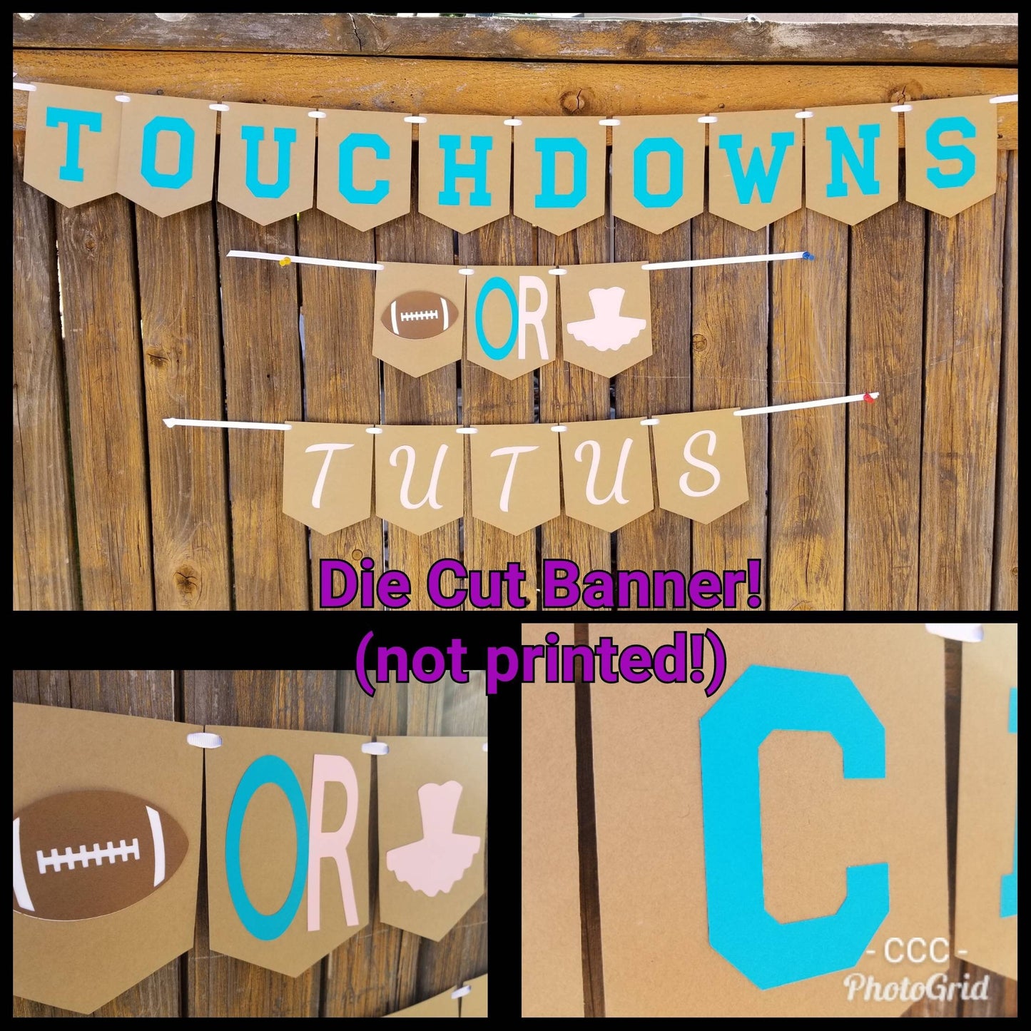 TUTUS OR TOUCHDOWNS Touchdowns or Tutus Gender Reveal Package Gender Reveal Party Gender Reveal Decorations