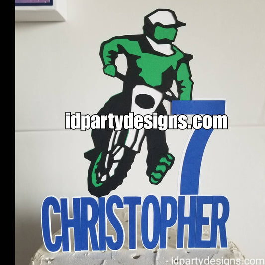 DIRT BIKE MOTOCROSS Cake Topper Banner Birthday Cake Bike Party Bike Theme Motorcycle