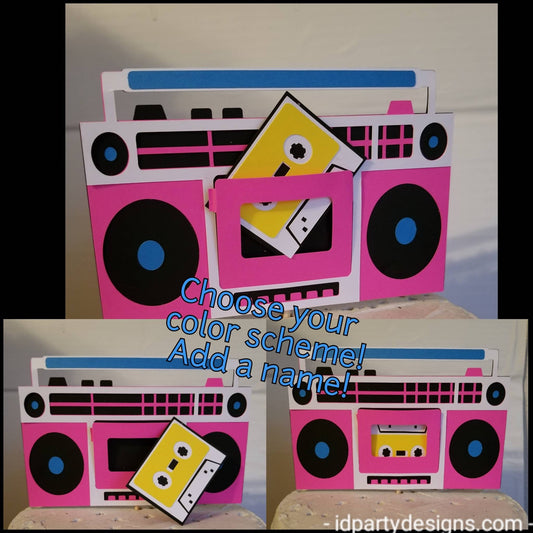 HIP HOP BIRTHDAY Cake Topper Fresh Prince Boom Box 90s Themed I love the 90s