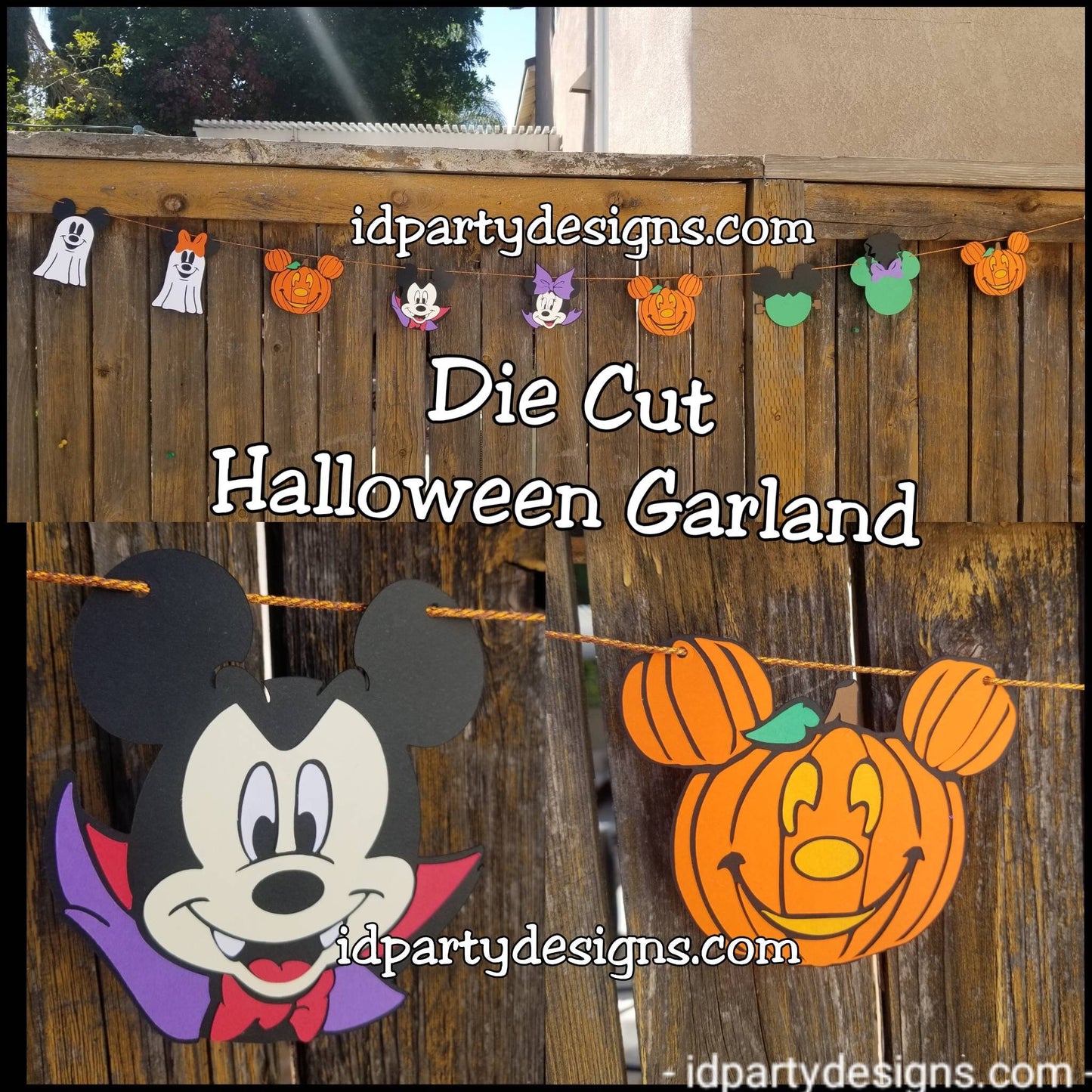 MICKEY DISNEY HALLOWEEN Wood Garland Ghost Mickey Pumpkin Haunted Mansion Mickeys Not So Scarey Halloween