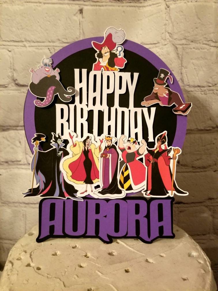 DISNEY VILLAINS BIRTHDAY Halloween Maleficent Evil Queen Ursula Hook Cruella Long Live Evil Disney Princess Baddies