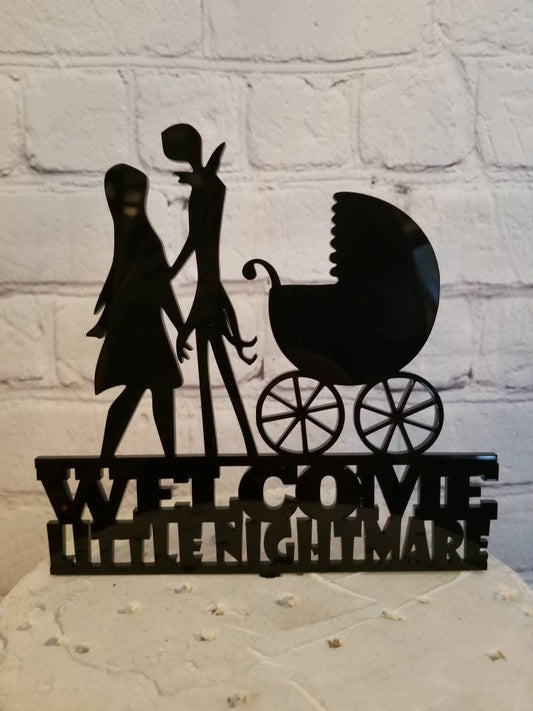 NIGHTMARE BEFORE CHRISTMAS Baby Shower Little Nightmare Cake topper Jack and Sally Wedding Nbc birthday Anniversary Disney Wedding