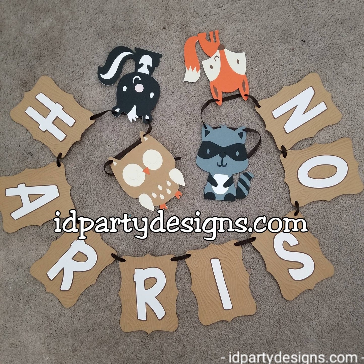 WOODLAND BANNER ANIMALS Woodland Baby Shower Woodland Birthday Lumberjack Party Forest Animals