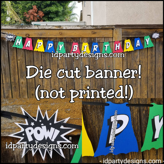 SUPERHERO CAPE BANNER Super Hero Banner Superhero Birthday Superhero themed Superhero Party Comic Book Super Hero