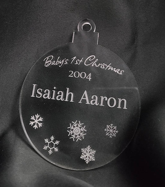 BABYS 1ST CHRISTMAS First Christmas Acrylic Ornament Custom Ornament Keepsake Ornament Personalized Ornament