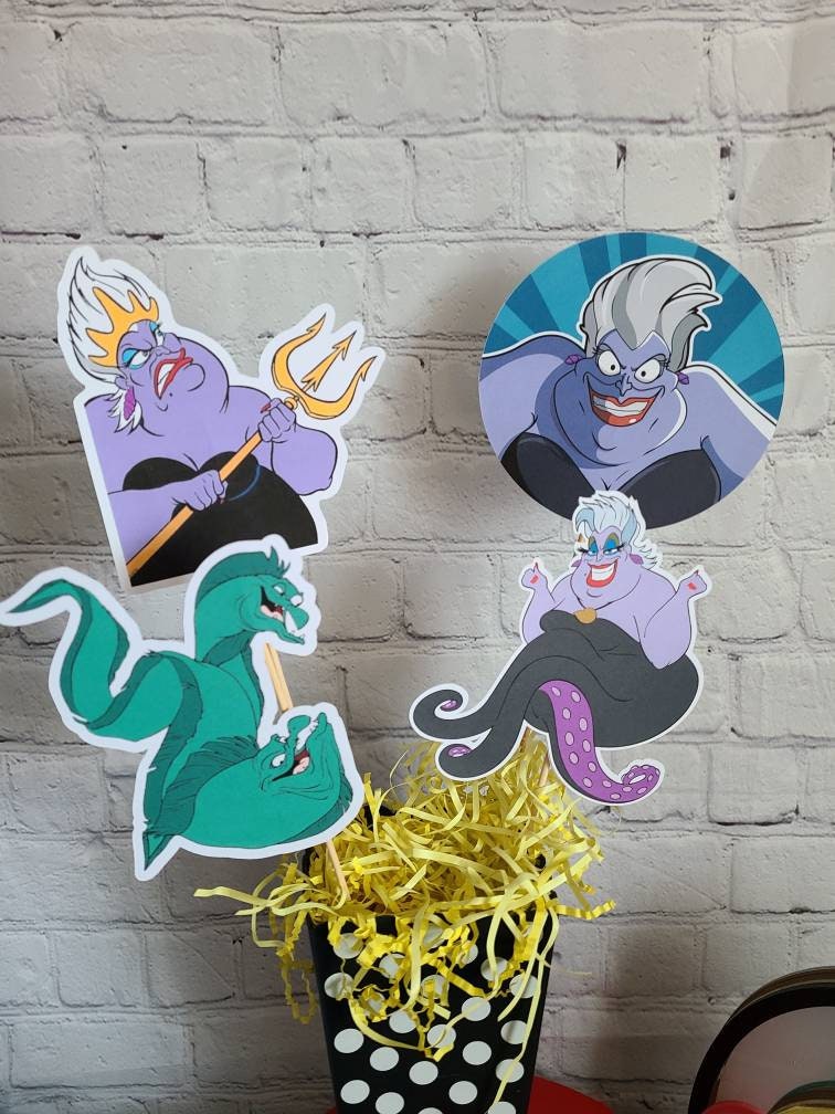 DISNEY VILLAINS URSULA Little mermaid Birthday Halloween Maleficent Evil Queen Ursula Hook Cruella Long Live Evil Disney Princess Baddies