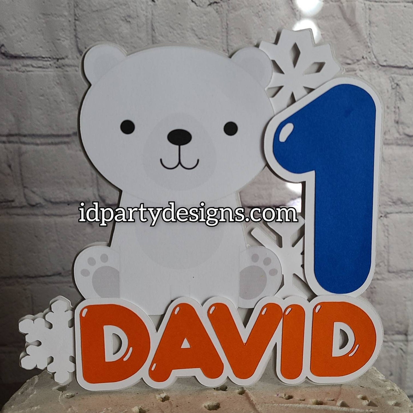 SNOW MUCH FUN Polar Bear Wolf Winter Wonderland Arctic Animals Cake Topper