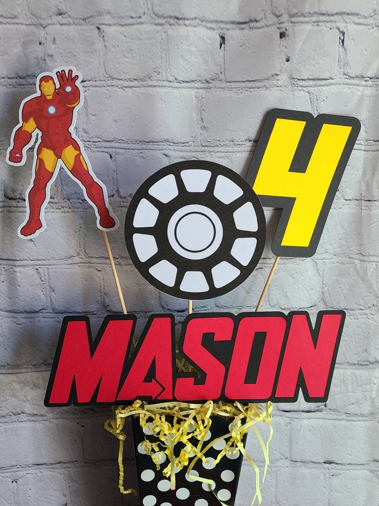 MARVEL AVENGERS CENTERPIECE Picks Birthday Super Hero Decorations Hulk Iron Man Wakanda Forever Black Panther Birthday Captain America