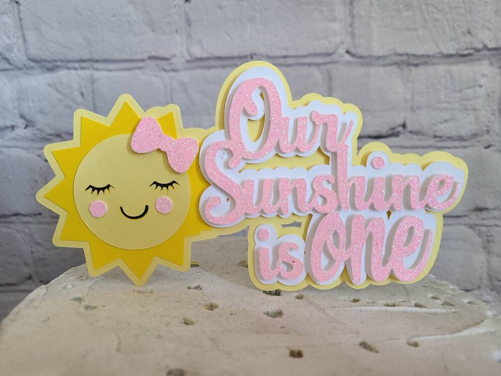 OUR SONSHINE MY Sunshine Sun 1st Birthday my Only Sunshine Cake Topper Banner