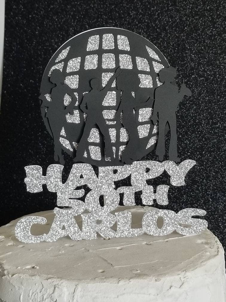 DISCO CAKE TOPPER 60s 70s 70th 60th Dancing Dancer Boogie Nights Boogie Down