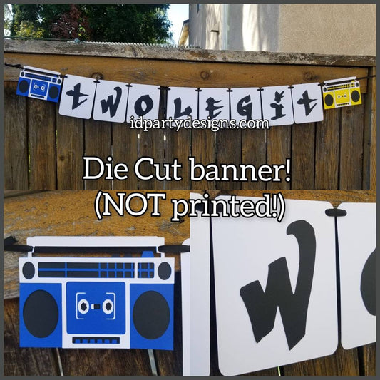 HIP HOP BIRTHDAY Banner Fresh Prince Boom Box 90s Themed