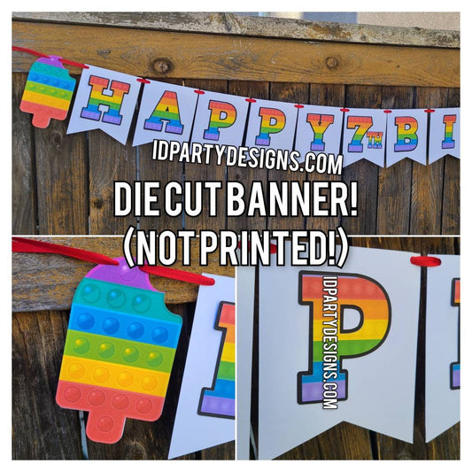 POP IT FIDGET Toy Birthday Baby Shower Room Decor Name banner