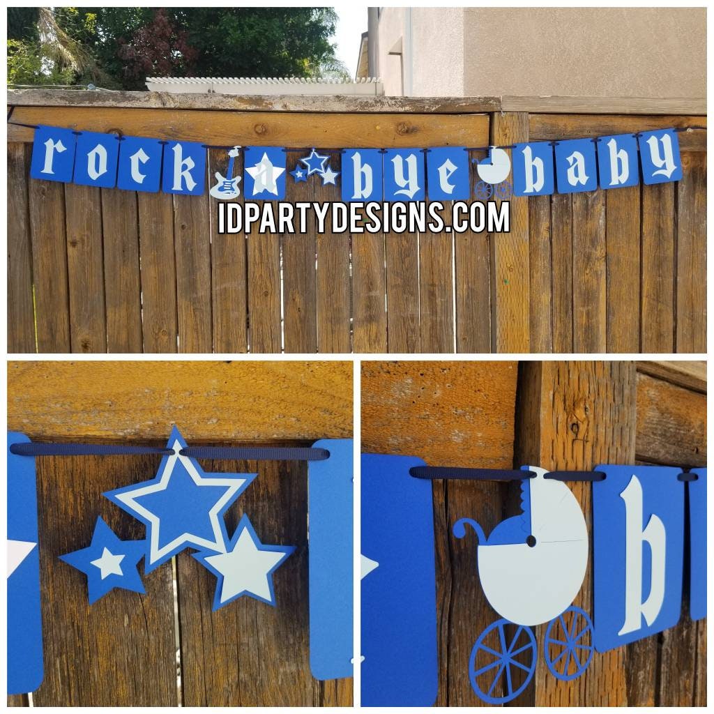 ROCK A BYE Baby Banner Girls Rock Rock A Bye Baby Born to Rock Rockstar Baby Shower