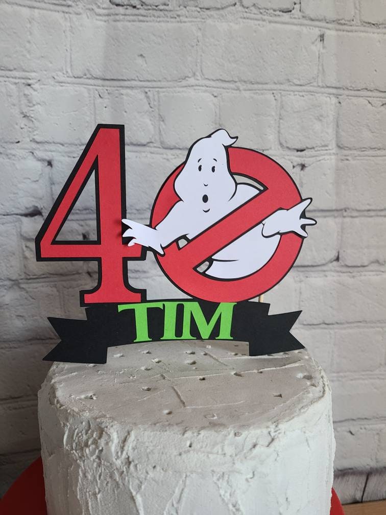 GHOSTBUSTERS CAKE TOPPER Birthday 40th Baby shower Centerpiece i ain't afraid of no ghosts Cake topper Cupcake toppers