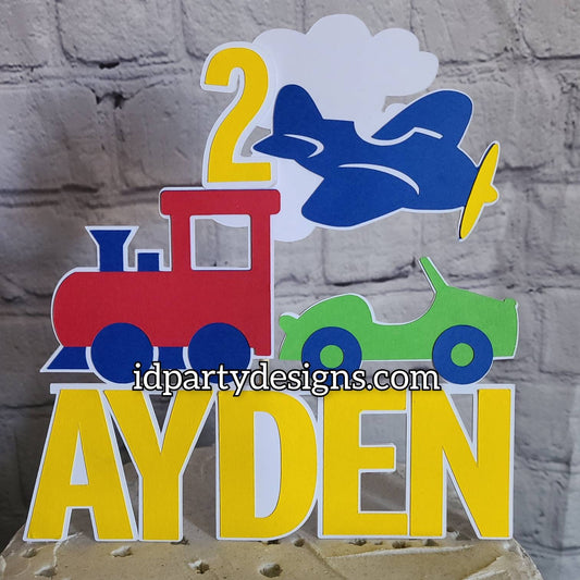 TRANSPORTATION CAKE TOPPER Train Cake Car Cake Trains Planes and Automobiles Birthday Transportation Cake Things That Go