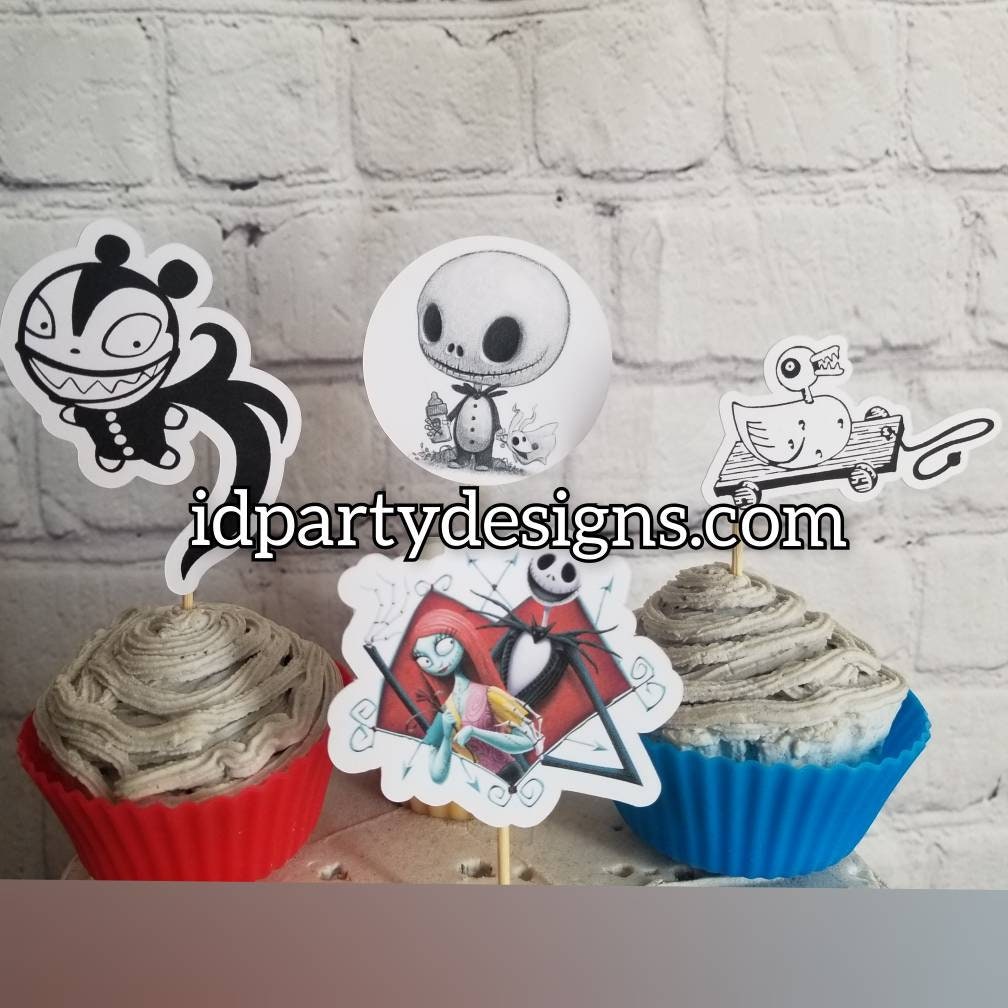 NIGHTMARE BEFORE CHRISTMAS Baby Shower Little Nightmare Cake topper Jack and Sally Wedding Nbc birthday Anniversary Disney Wedding