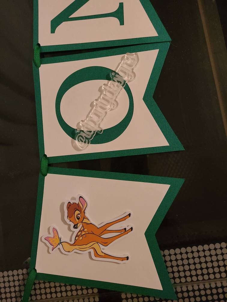 BAMBI BANNER BABY Shower Bambi Birthday Thumper Banner Flower Banner Disney Baby Banner