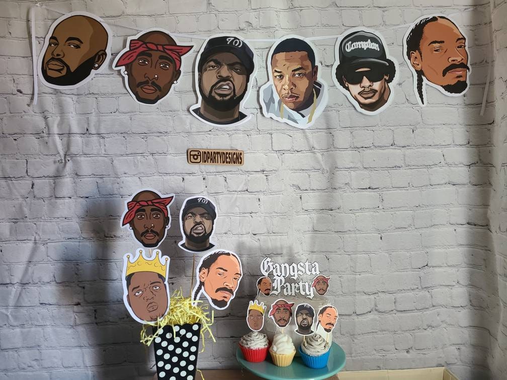 90s HIP HOP BIRTHDAY Cupcake Toppers Boom Box 90s Themed I love the 90s Ice Rappers Gangsta Rap 1 2 3 and to the 4 Today Was a Good Day