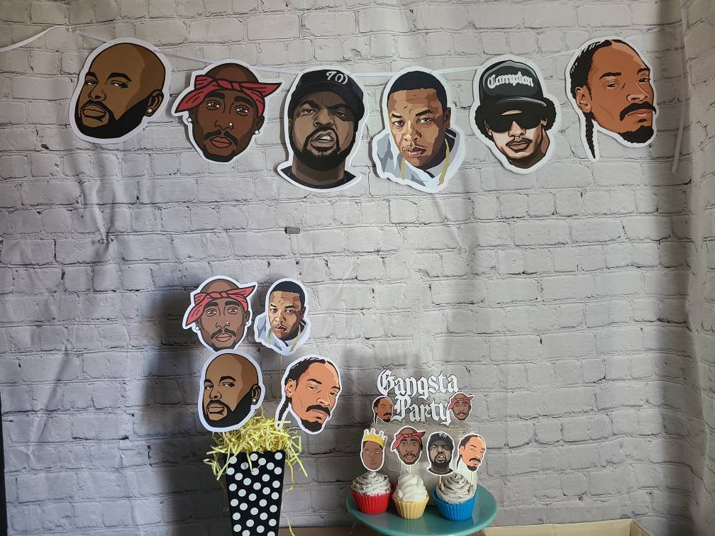 90s HIP HOP BIRTHDAY Cake Topper 90s Themed I love the 90s Ice Rappers Gangsta Rap All a Dream Gangsta Party