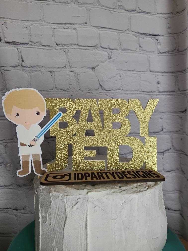 STAR WARS BABY Shower Cake Topper Any Phrase available Baby Jedi Princess Princess Leia Its a Boy The Force Yoda Darth Vader