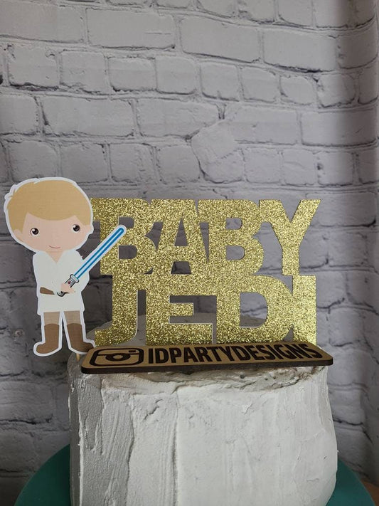 STAR WARS BABY Shower Cake Topper Any Phrase available Baby Jedi Princess Princess Leia Its a Boy The Force Yoda Darth Vader