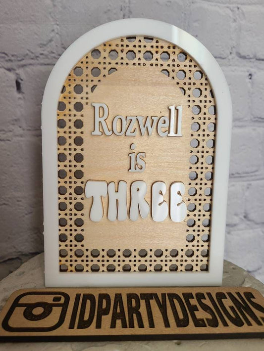 RATTAN CAKE TOPPER 70s  Birthdays Hippie Boho Baby Shower Room Decor Bus Hearts Rainbows Woodstock Flower Child Groovy