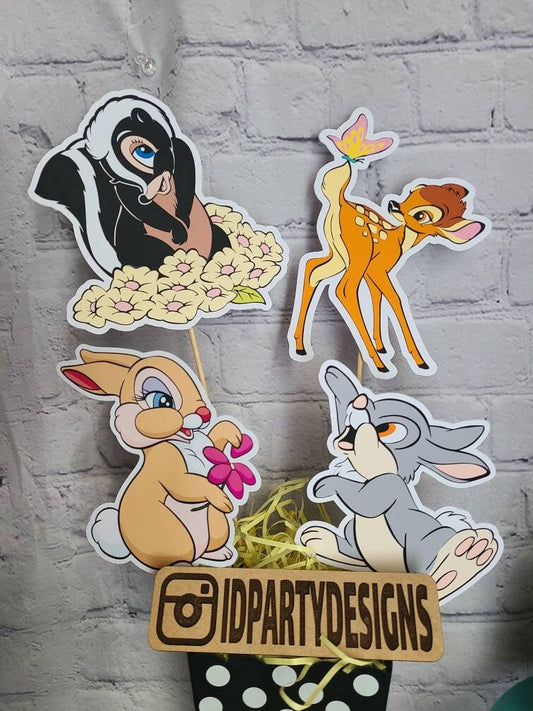 BAMBI THUMPER CUTOUTS Centerpiece Cut Outs Shower Bambi Birthday Thumper Banner Flower Banner Disney Baby Banner