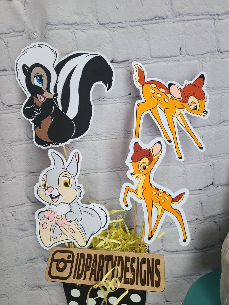 BAMBI THUMPER CUTOUTS Centerpiece Cut Outs Shower Bambi Birthday Thumper Banner Flower Banner Disney Baby Banner