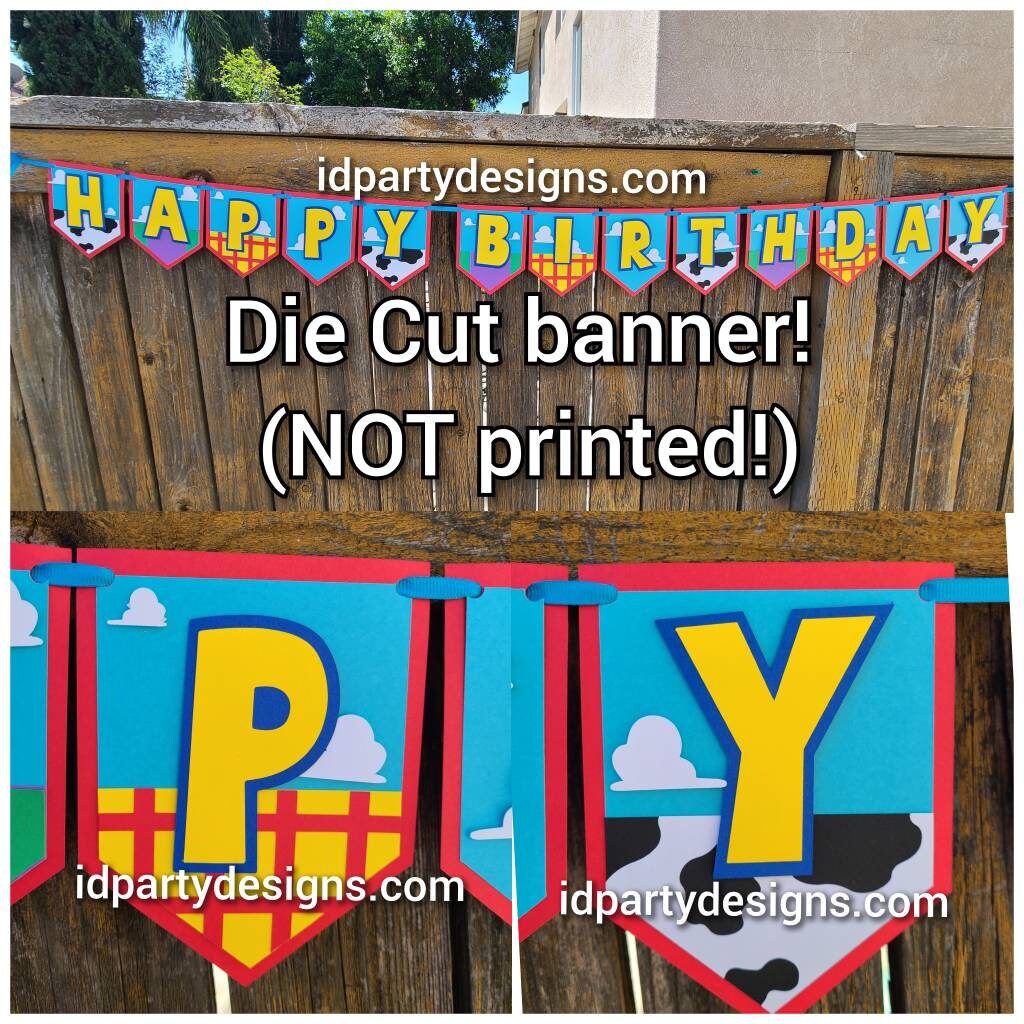 TOY STORY BIRTHDAY Banner Woody Birthday Buzz Birthday Disney Toy Story Jesse Bullseye Birthday Decorations