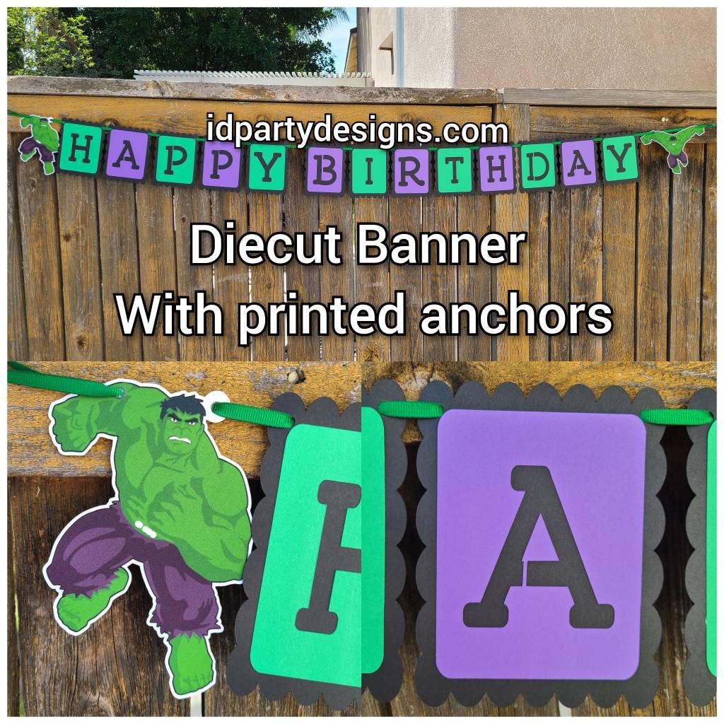 HULK AVENGERS BANNER Spiderman Avengers Birthday Super Hero Decorations Wakanda Forever Black Panther Birthday Captain America