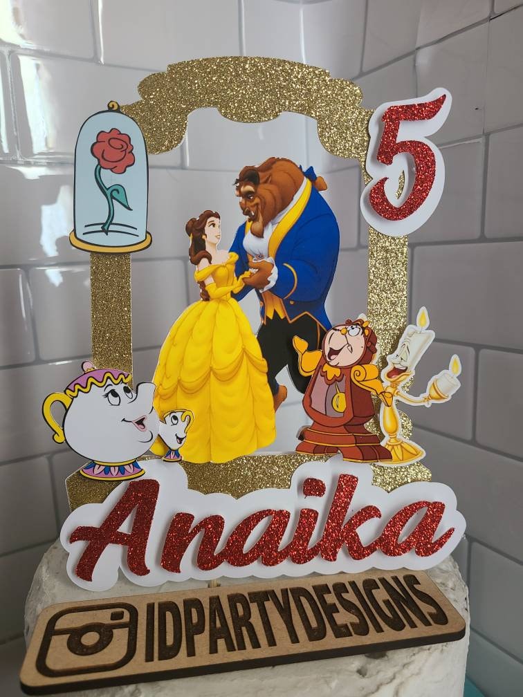 BEAUTY AND the BEAST Belle Disney Cake Topper Princess Cake Topper