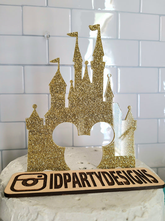 MINNIE MOUSE CAKE Topper Disneyland Castle You choose bow color