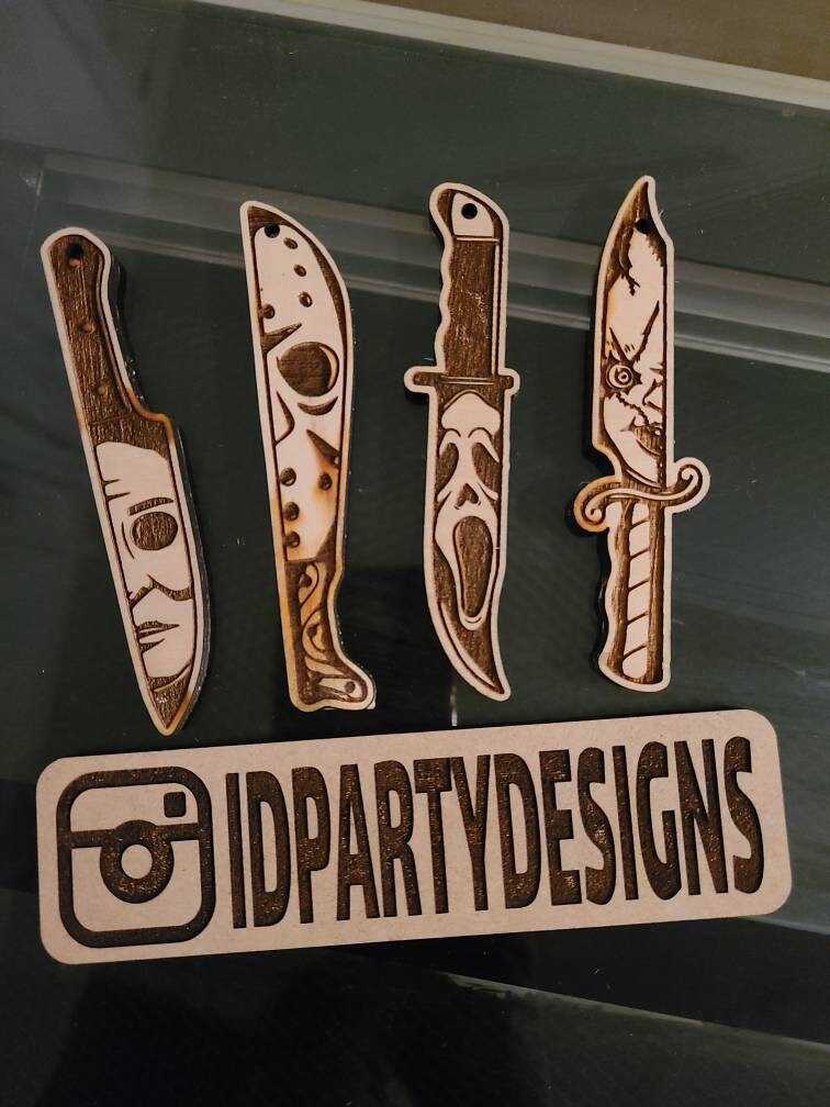 HORROR MOVIE KNIFE Engraved Wod Knives Chucky Mike Jason Scream