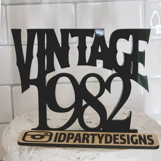 VINTAGE 1971 1972 CAKE TOPPER Acrylic Cake Topper Aged to Perfection