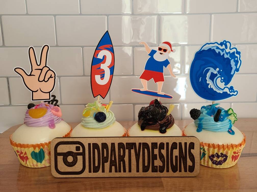 SURFING SANTA SURFER Banner The Big One Surfing banner Surfer Birthday Beach Birthday Beach Party Surfing Safari