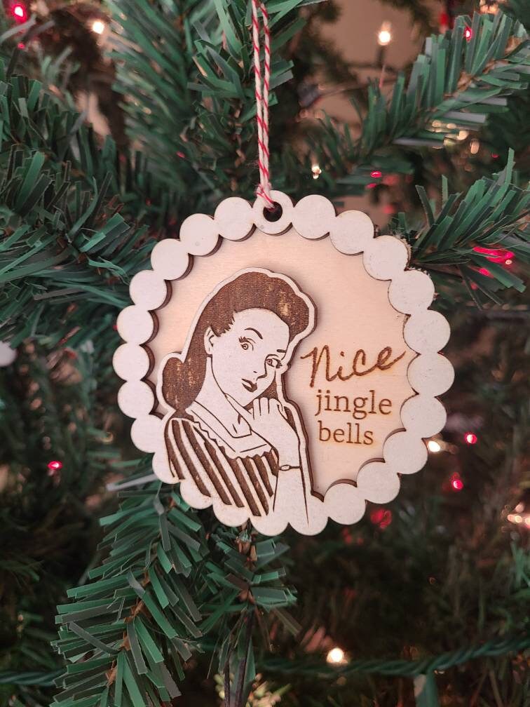 FUNNY CHRISTMAS ORNAMENTS Adult Ornaments White Elephant Vintage Retro Pin Up Bright Af Getting Lit