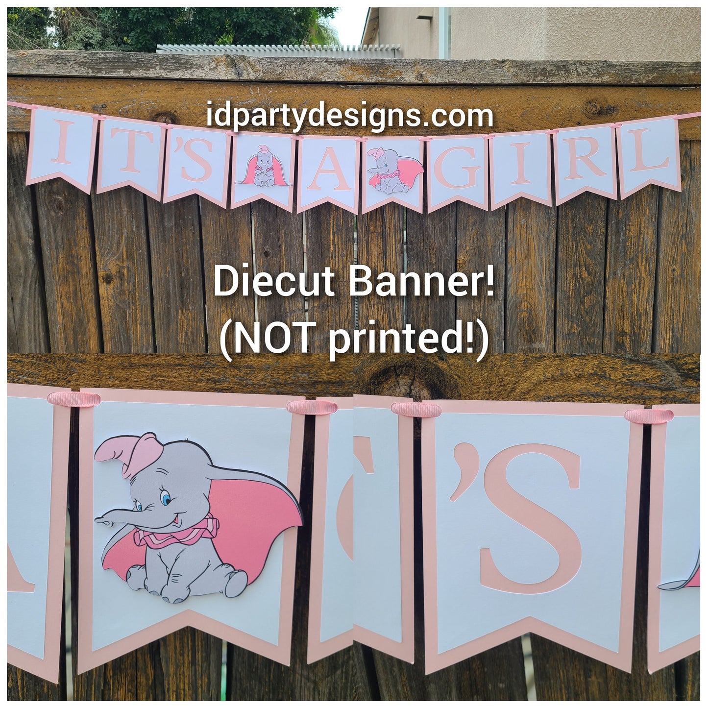 DUMBO BABY SHOWER Banner Cupcake Toppers Centerpiece Cutouts Picks Diecut