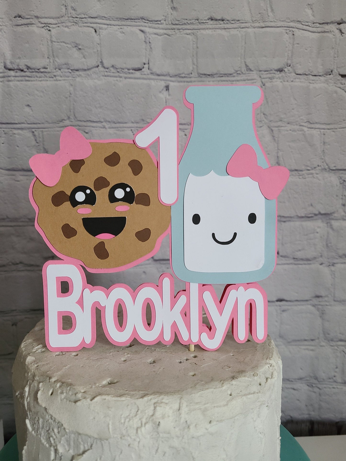 MILK AND COOKIES cake Topper