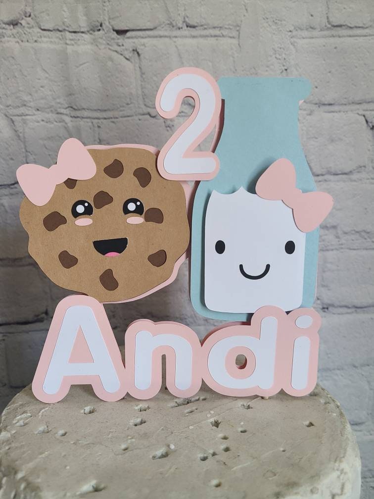 MILK AND COOKIES cake Topper