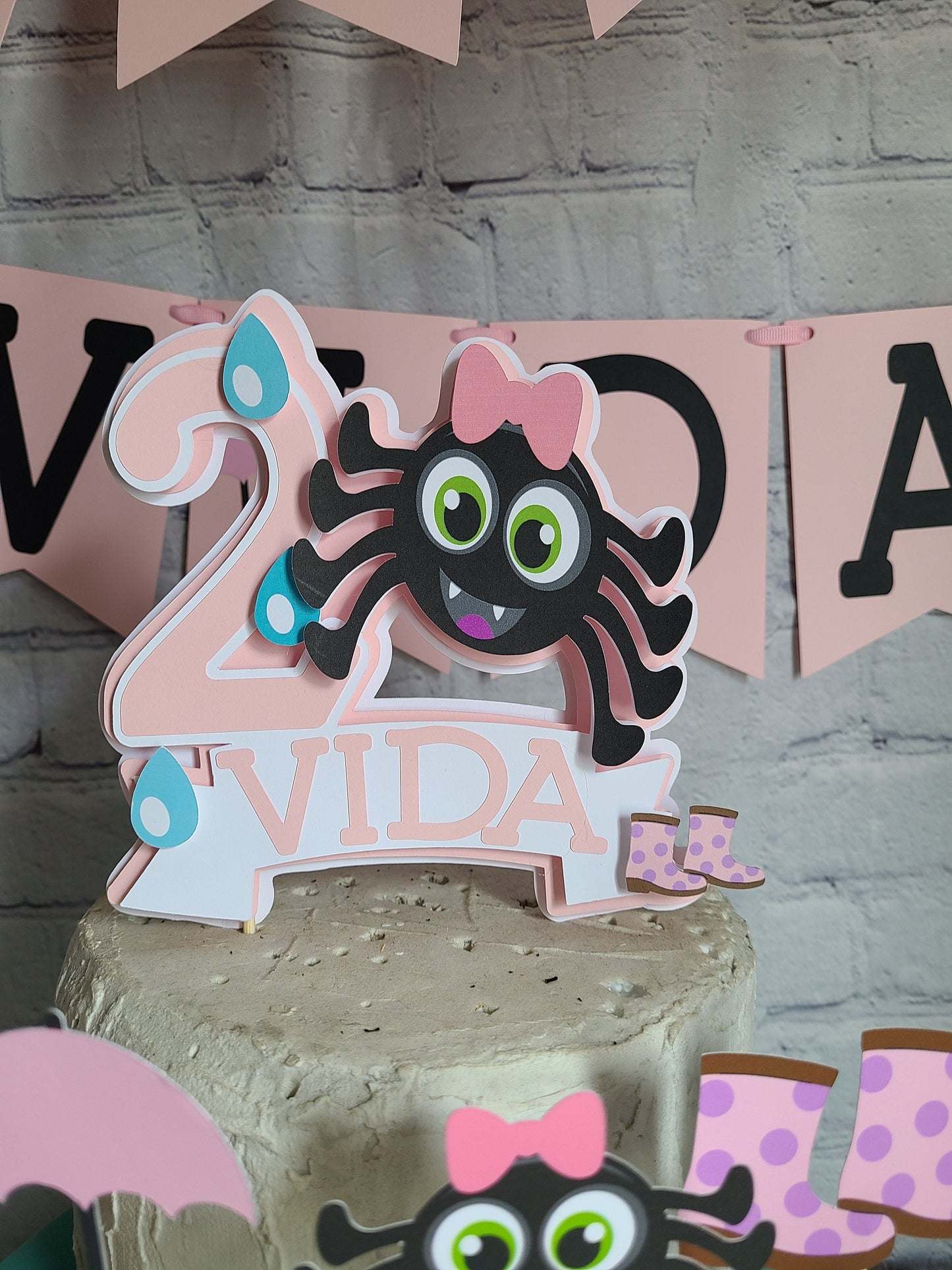 ITSY BITSY SPIDER Banner Nursery Rhymes Birthday Baby Shower