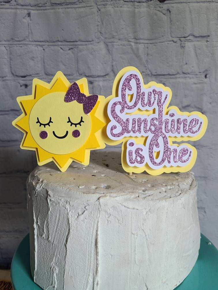 OUR SONSHINE MY Sunshine Sun 1st Birthday my Only Sunshine Cake Topper Banner