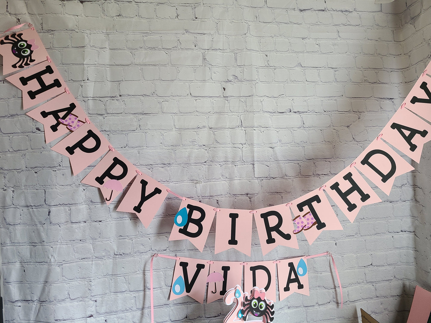 ITSY BITSY SPIDER Banner Nursery Rhymes Birthday Baby Shower